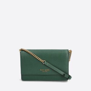 Pre-Owned Arugula Kate Spade New York Morgan Saffiano Leather Flap Chain Wallet